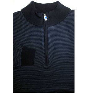 NWOT Men's 3XB 1/4 Zip Cutter & Buck Merino Wool Acrylic Sweater in Liberty Navy